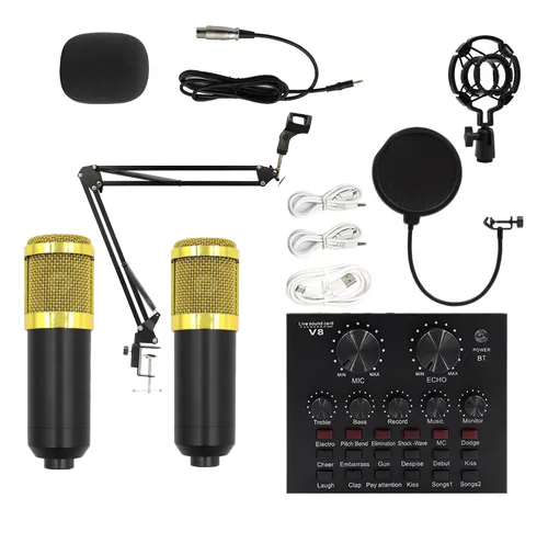 2 MICRÓFONOS + TARJETA V8